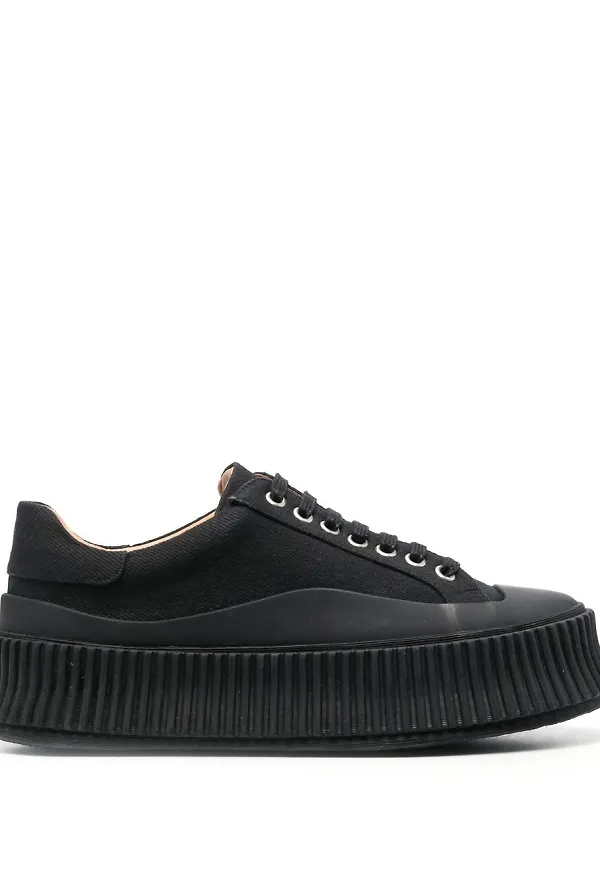 Jil Sander låga grova sneakers - Svart