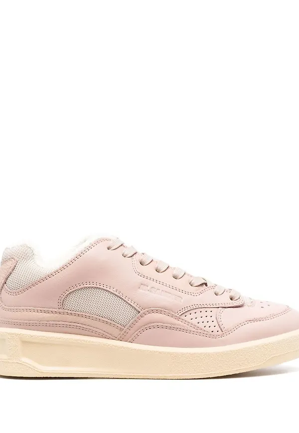 Jil Sander låga lädersneakers - Rosa