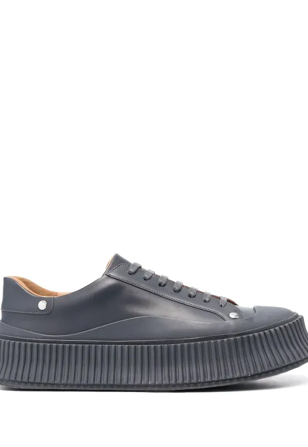 Jil Sander låga platåsneakers - Grå