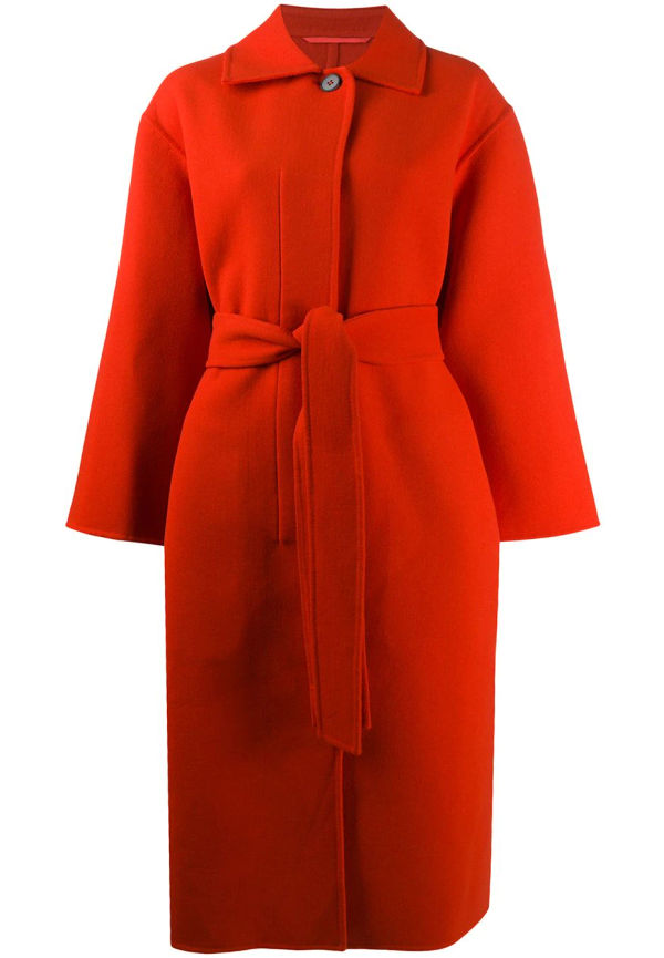 Jil Sander lång kappa med skärp - Orange