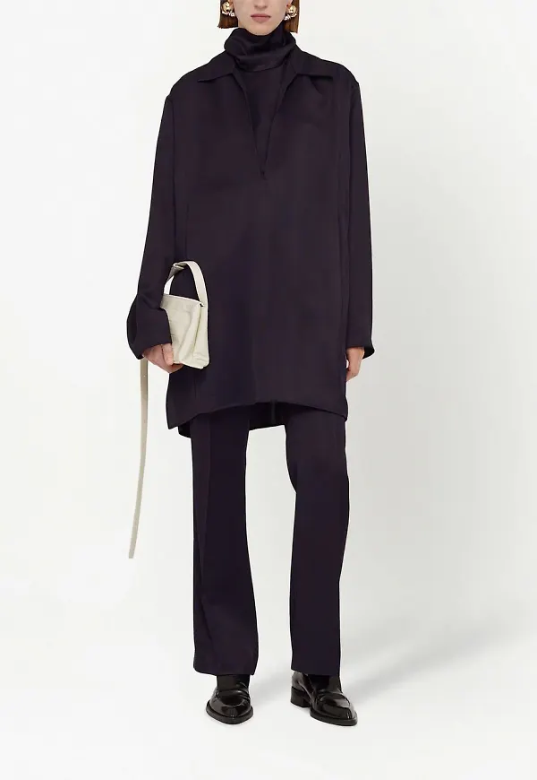 Jil Sander lång skjortklänning - Svart
