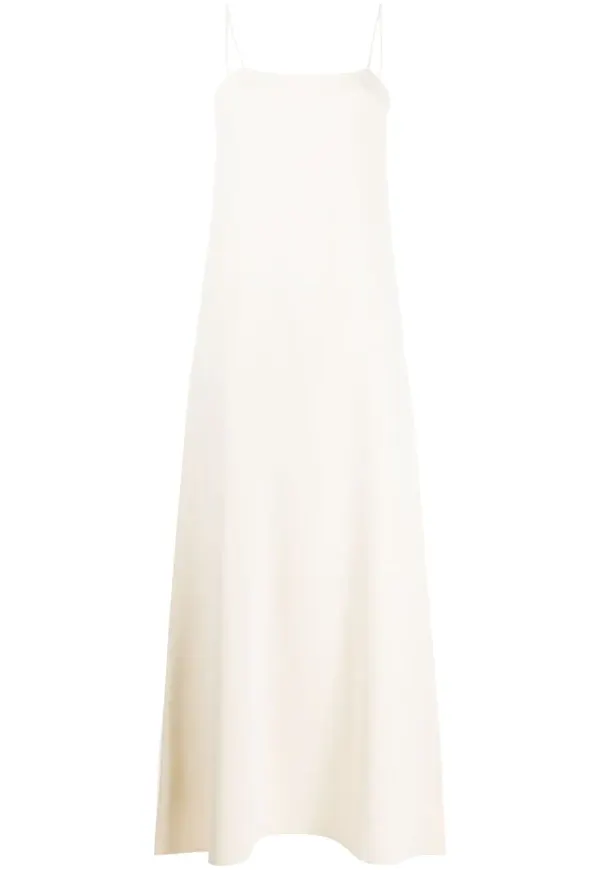 Jil Sander lång slipklänning - Vit