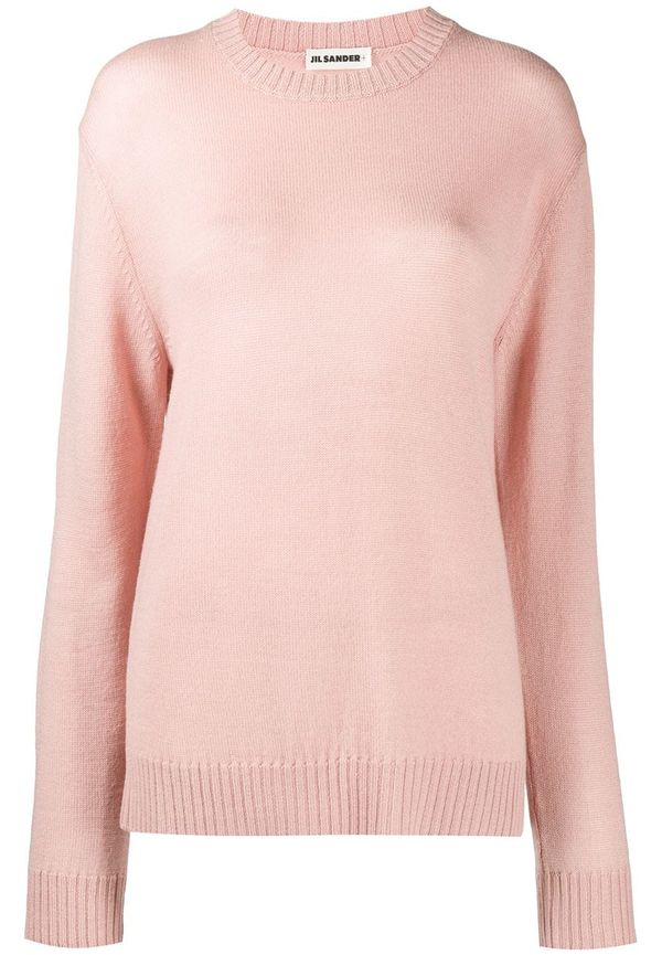 Jil Sander lång stickad tröja - Rosa