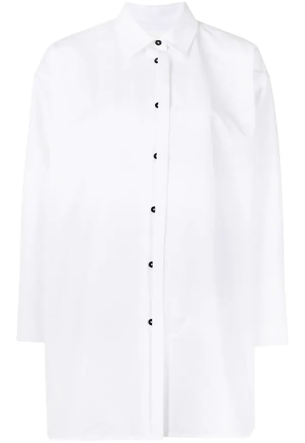 Jil Sander långärmad poplinskjorta - Vit
