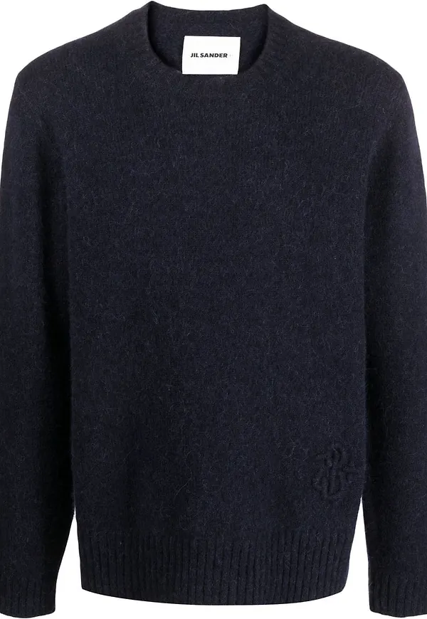 Jil Sander långärmad stickad tröja - Blå