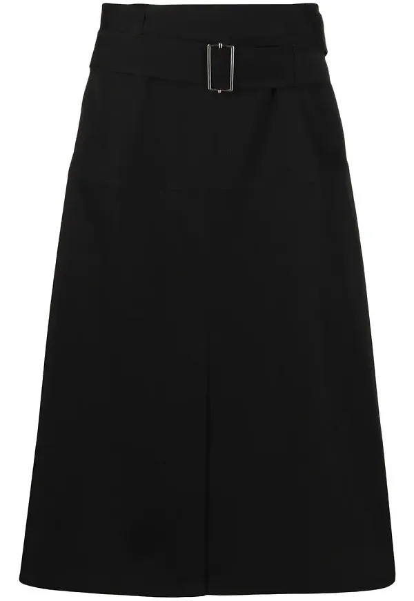 Jil Sander midikjol med bälte - Svart