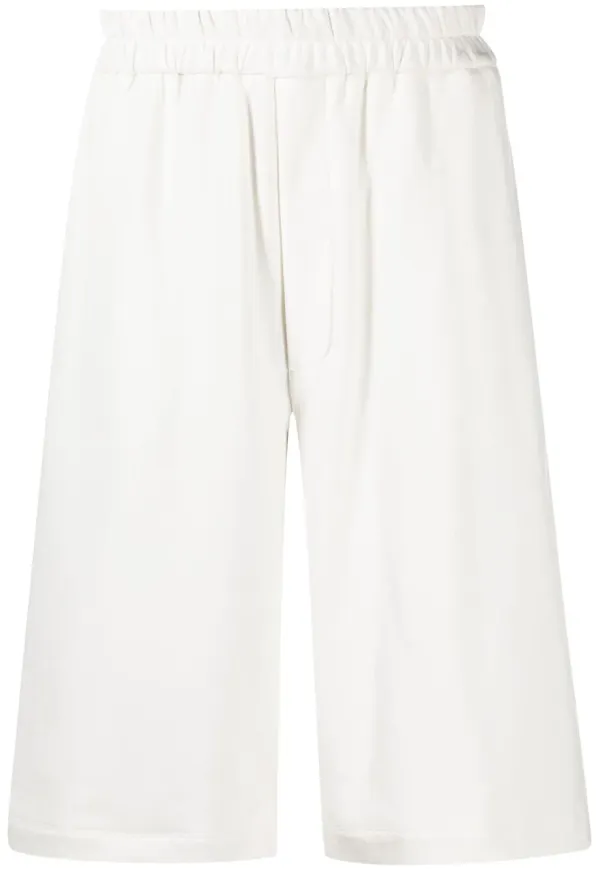 Jil Sander mjukisshorts med broderad logotyp - Vit
