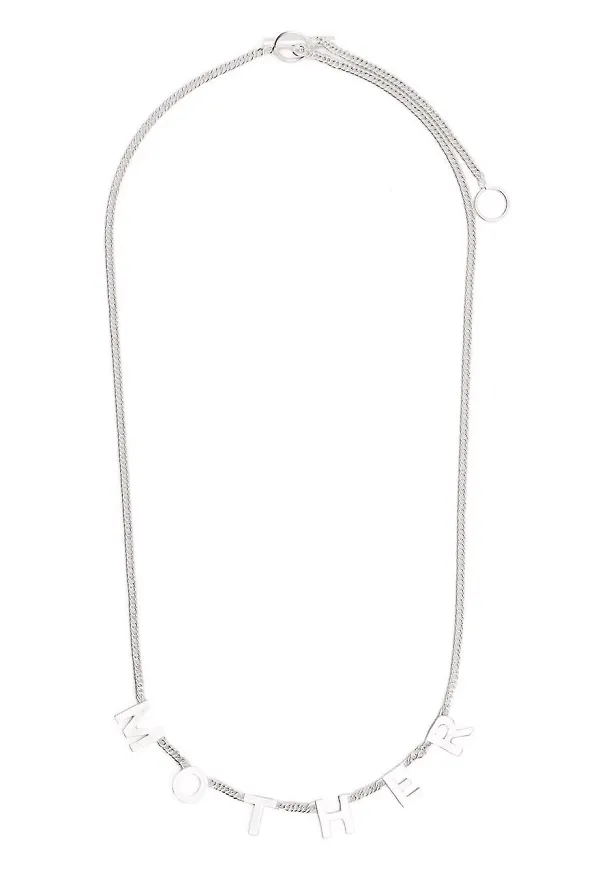 Jil Sander Mother Lettering halsband - Silverfärgad