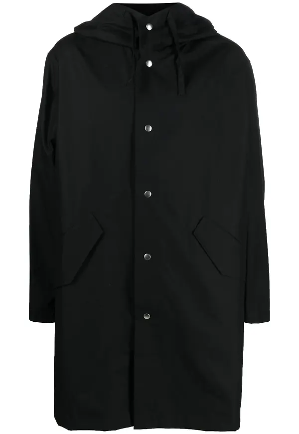Jil Sander parkas med huva - Svart