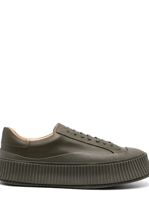Jil Sander platåsneakers med snörning - Grön