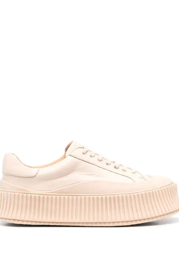Jil Sander platåsneakers med snörning - Rosa