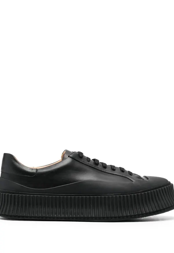 Jil Sander platåsneakers med snörning - Svart