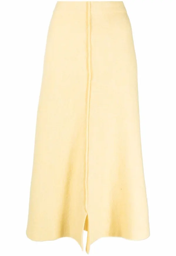 Jil Sander plisserad A-linjekjol - Gul