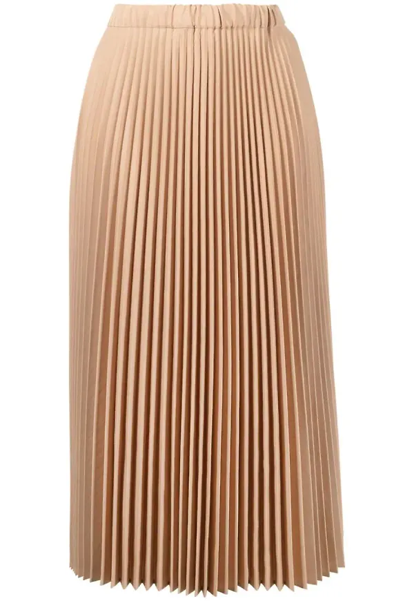 Jil Sander plisserad midikjol - Brun