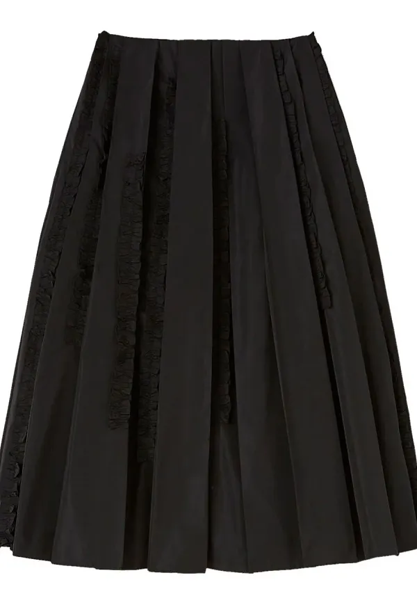 Jil Sander plisserad midikjol - Svart
