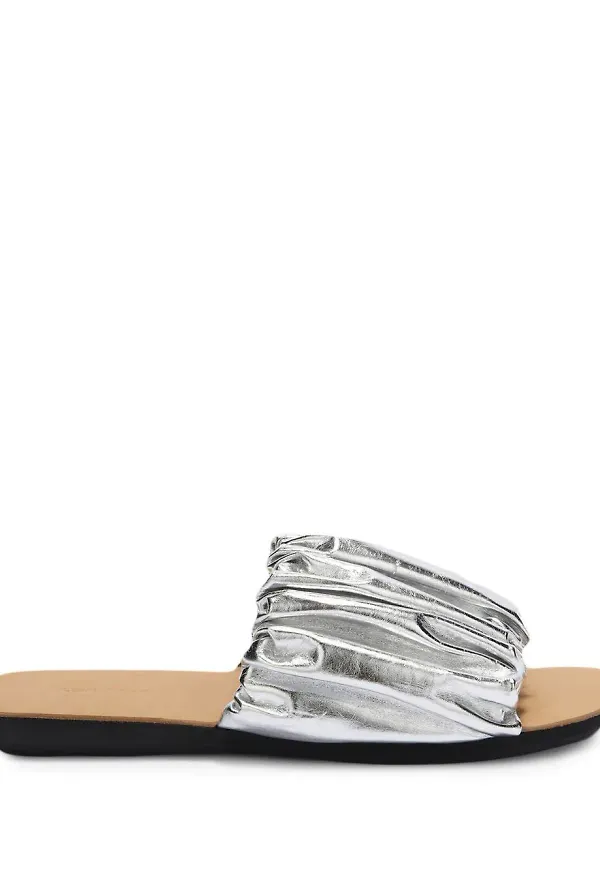 Jil Sander plisserade sandaler - Silverfärgad