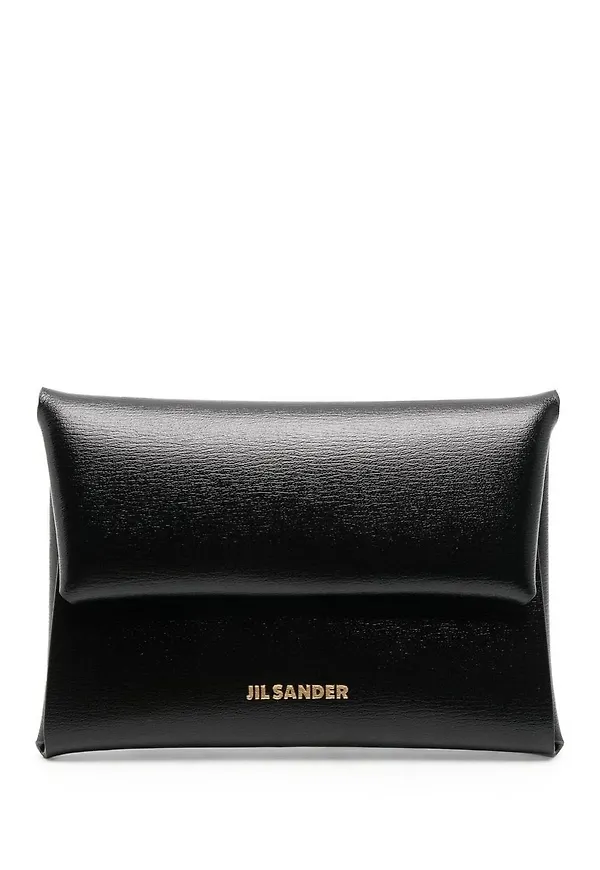 Jil Sander plånbok i saffianoläder-textur - Svart