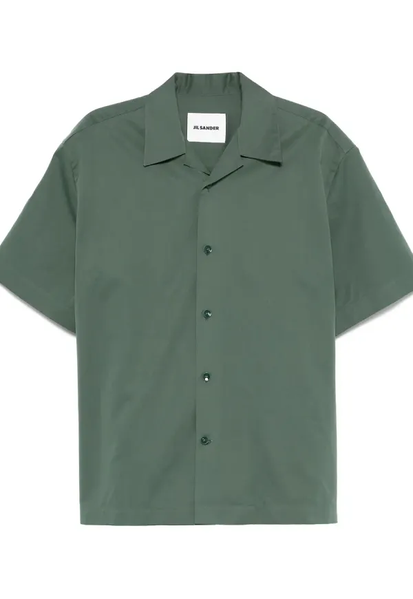 Jil Sander poplinskjorta - Grön
