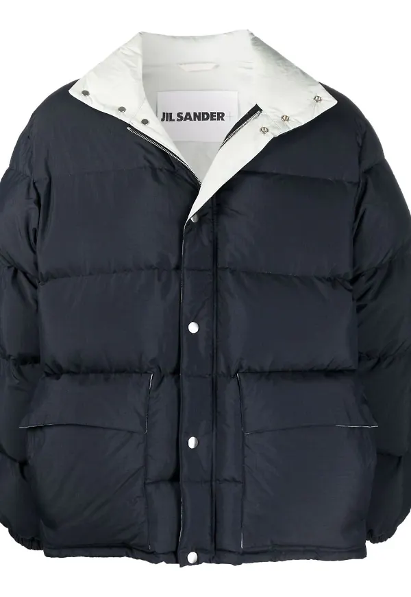 Jil Sander puffrock med tryckknapp - Blå