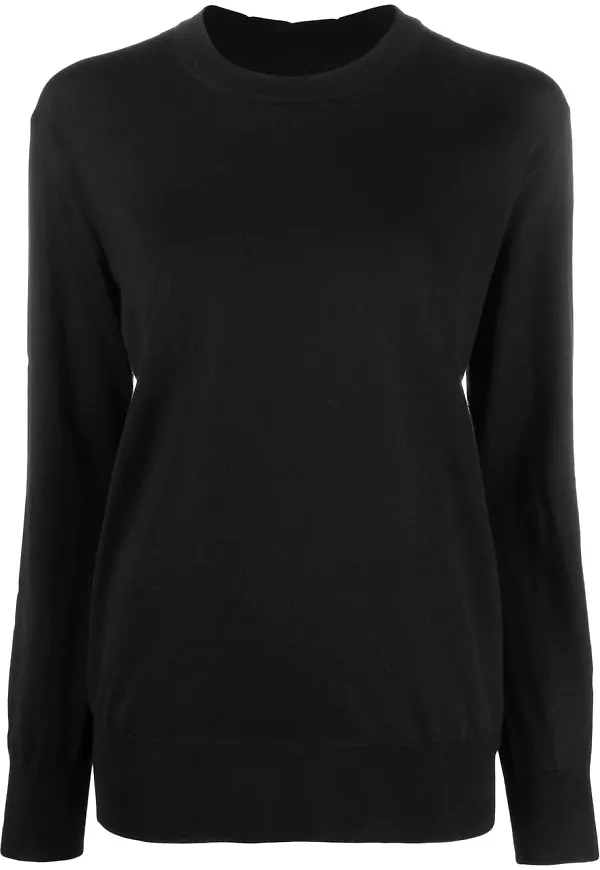 Jil Sander pullover med rundad hals - Svart