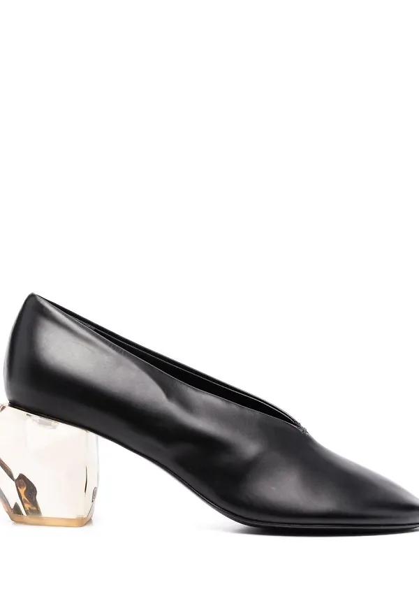 Jil Sander pumps med blockklack - Svart