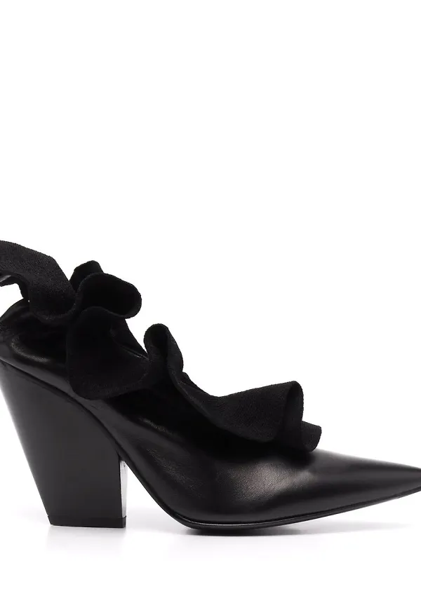 Jil Sander pumps med volang - Svart