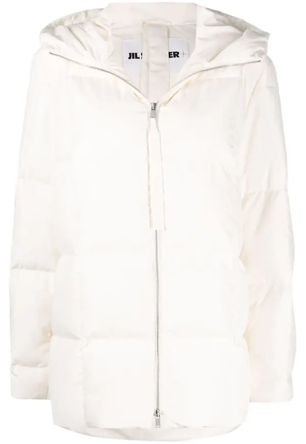 Jil Sander quiltad dunkappa - Vit