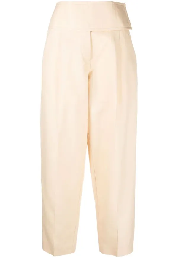 Jil Sander raka trekvartsbyxor - Neutral