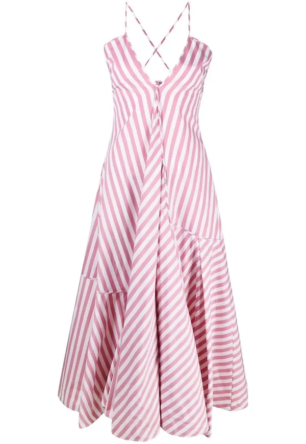Jil Sander randig klänning - Rosa
