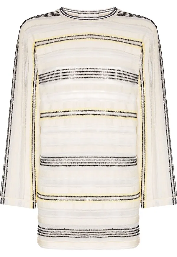 Jil Sander randig stickad tröja - Metallic