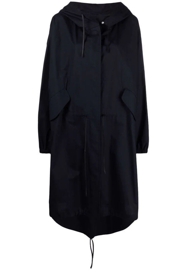 Jil Sander regnkappa med huva - Blå