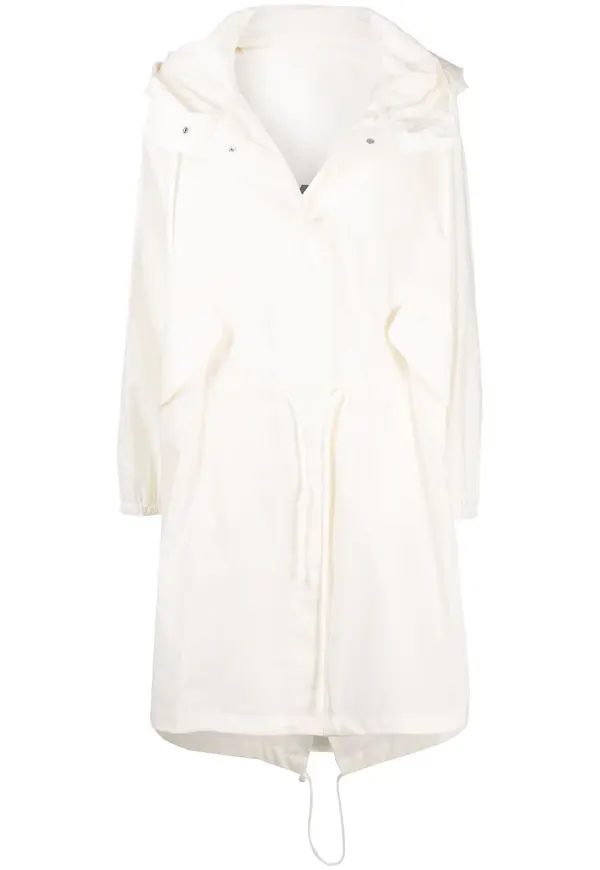 Jil Sander regnkappa med huva - Vit