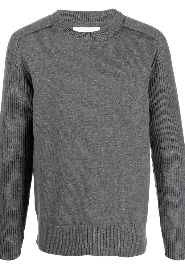 Jil Sander ribbstickad tröja - Grå