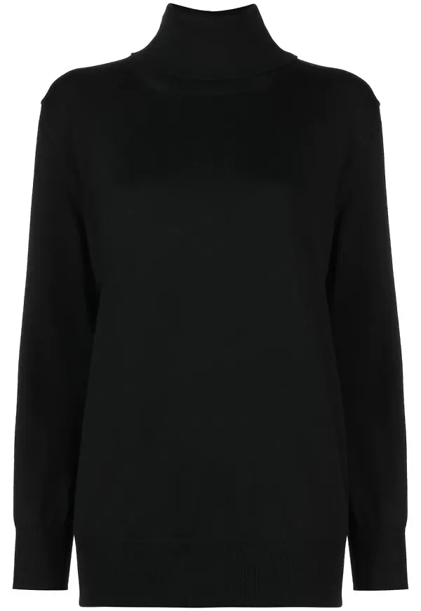 Jil Sander ribbstickad tröja - Svart