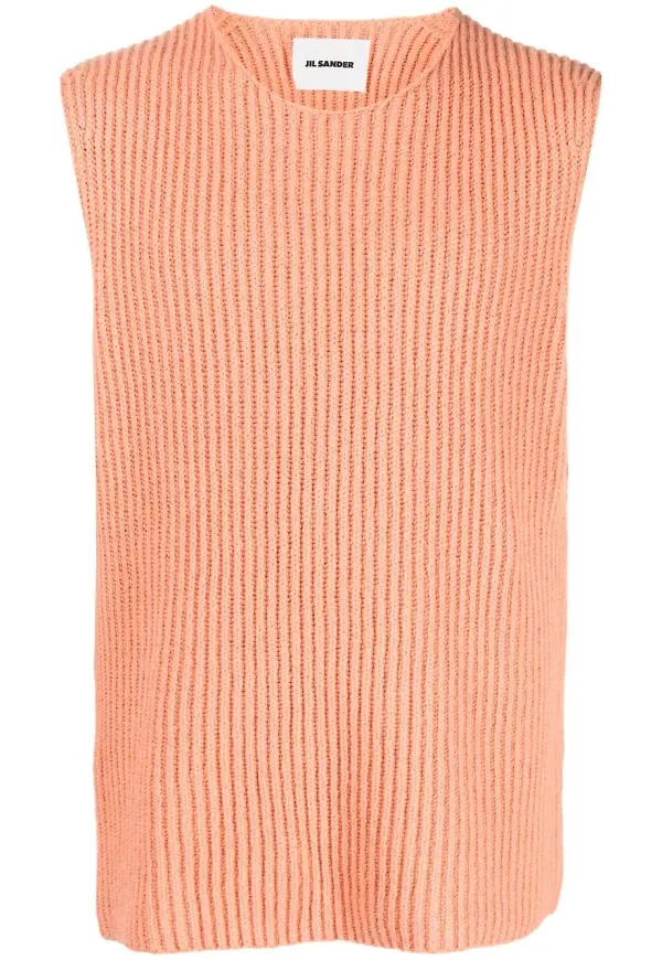 Jil Sander ribbstickat linne - Orange