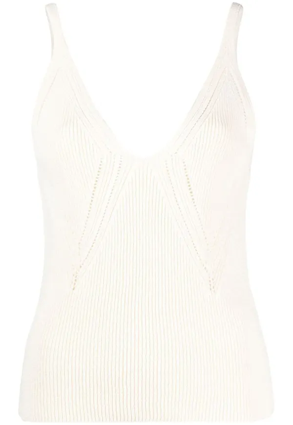 Jil Sander ribbstickat linne - Vit