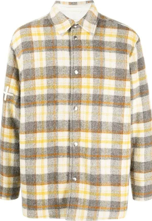 Jil Sander rutig skjortjacka - Grå