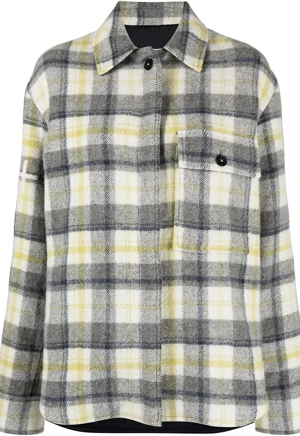 Jil Sander rutig skjortjacka med logotyp - Neutral