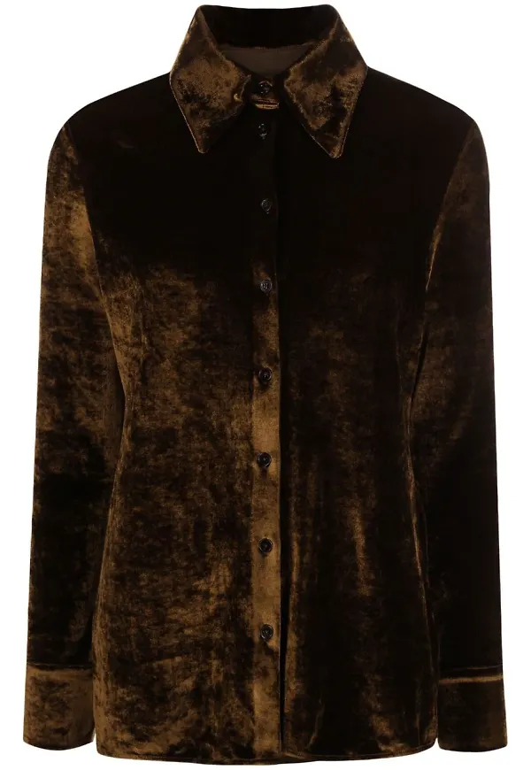 Jil Sander sammetsskjorta - Brun