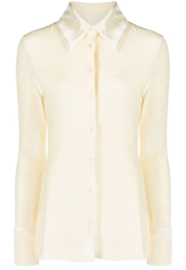 Jil Sander sammetsskjorta - Neutral