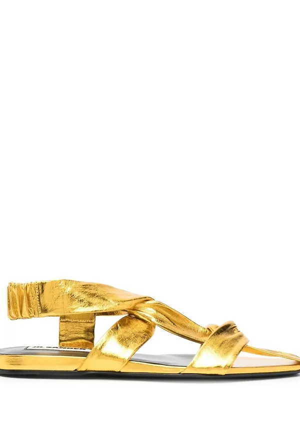 Jil Sander sandaler med metallic-finish - Guldfärgad