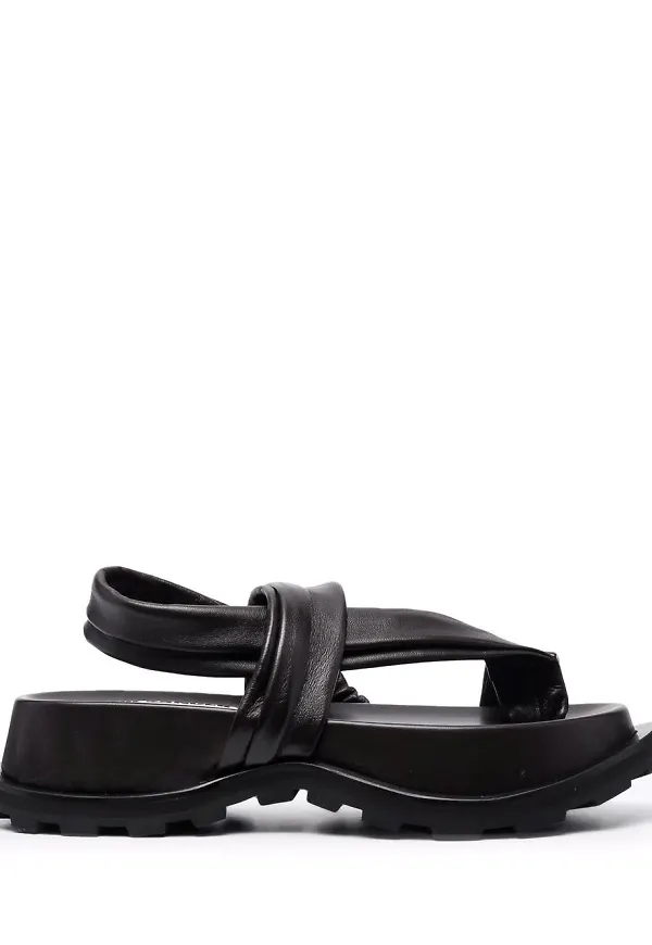 Jil Sander sandaler med omlottband - Brun