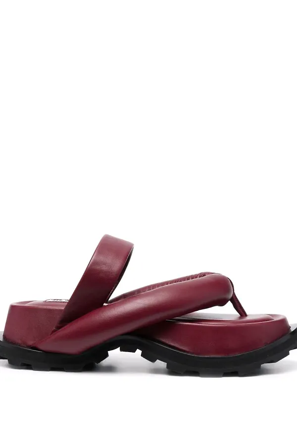 Jil Sander sandaler med remmar - Röd