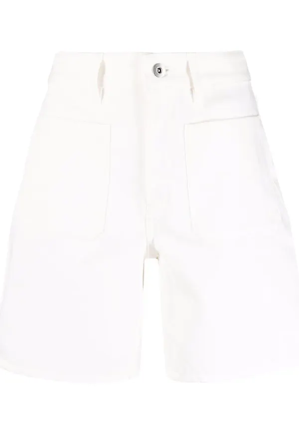 Jil Sander shorts med hög midja och stor ficka - Vit