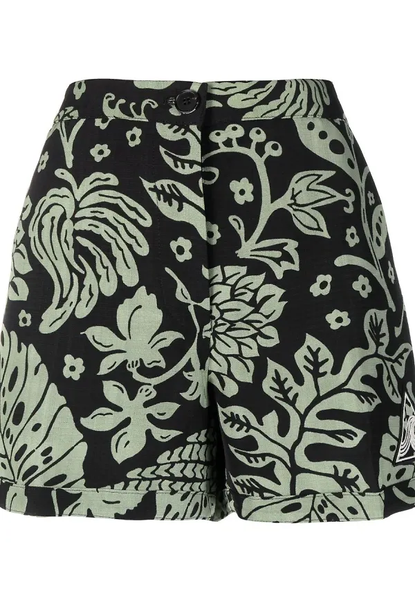 Jil Sander shorts med tryck - Svart