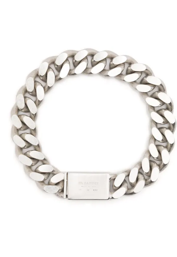 Jil Sander silverarmband med kabelkedja - Silverfärgad