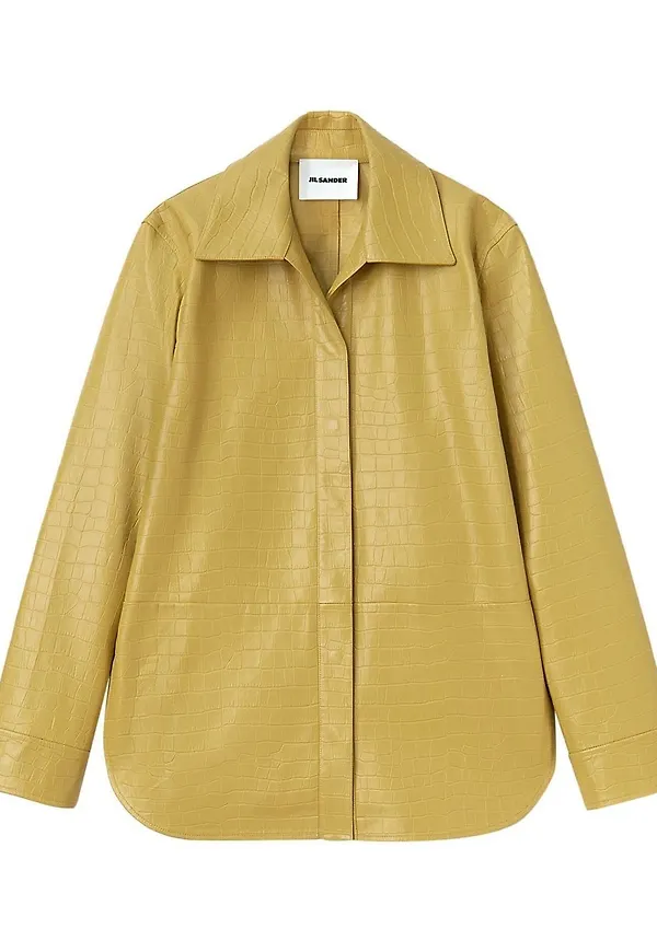 Jil Sander skjorta med krokodileffekt - Gul