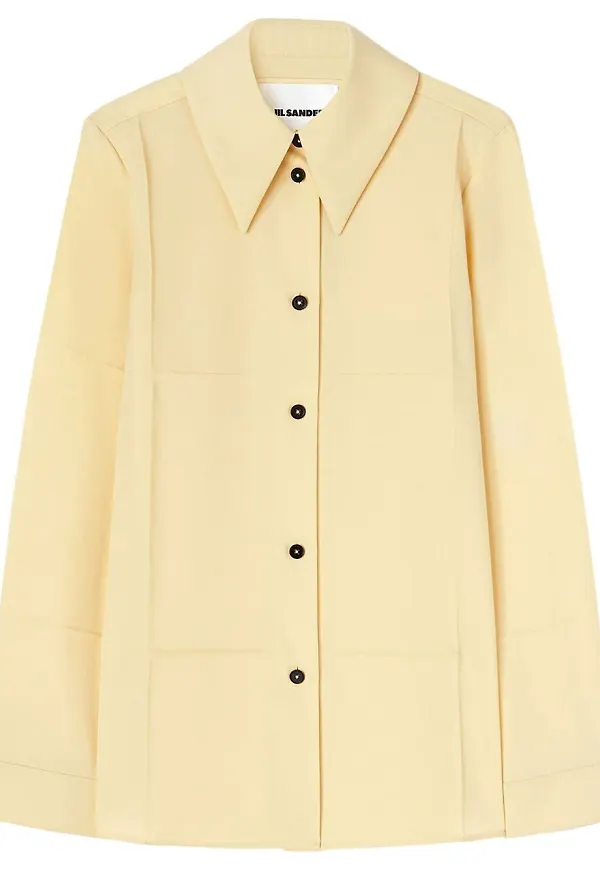 Jil Sander skjorta med spetsig krage - Gul