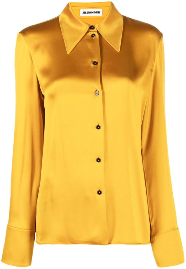 Jil Sander skjorta med spetsig krage - Orange