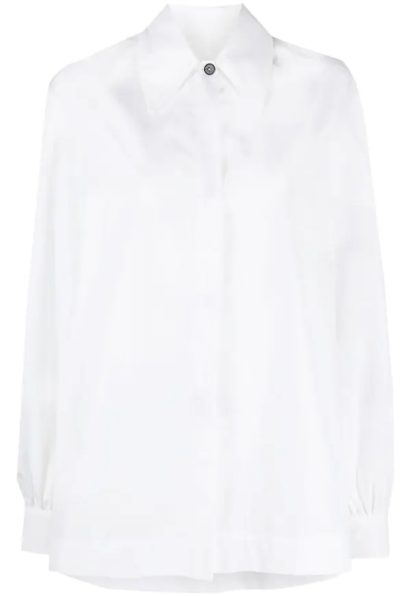 Jil Sander skjorta med spetsig krage - Vit